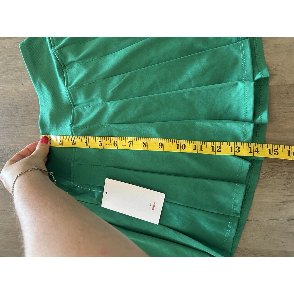 NEW! Wilson Midtown Tennis Golf Skirt Skort Size youth L Pleated Green - Picture 4 of 8